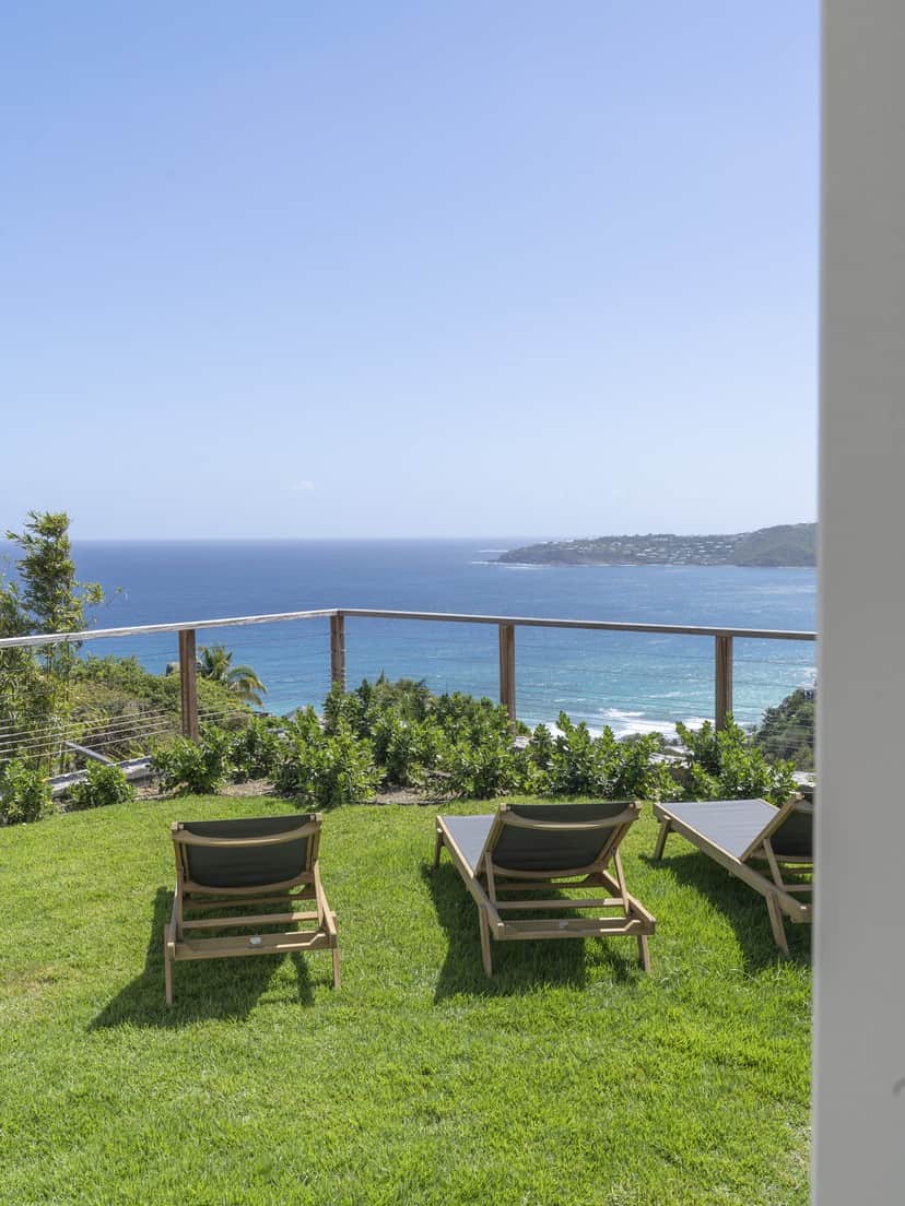 Villa Ciel above Anse des Cayes, with Saint-Jean Bay beyond.